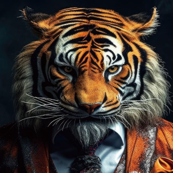 Tiger Glass Wall Art - H90 x W60 cm