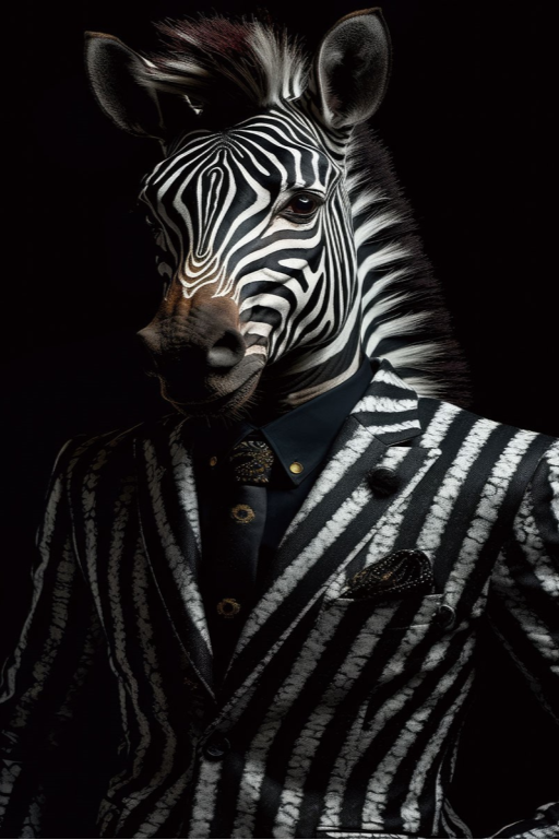 Zebra Glass Wall Art - H90 x W60 cm