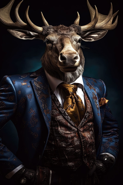 Stag Glass Wall Art - H90 x W60 cm