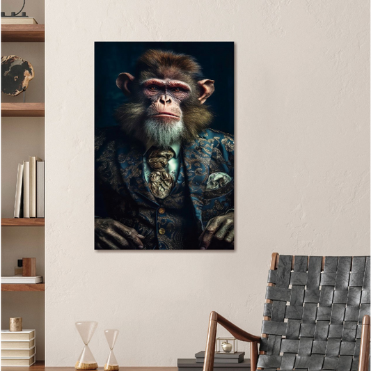 Monkey Glass Wall Art - H90 x W60 cm