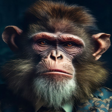 Monkey Glass Wall Art - H90 x W60 cm