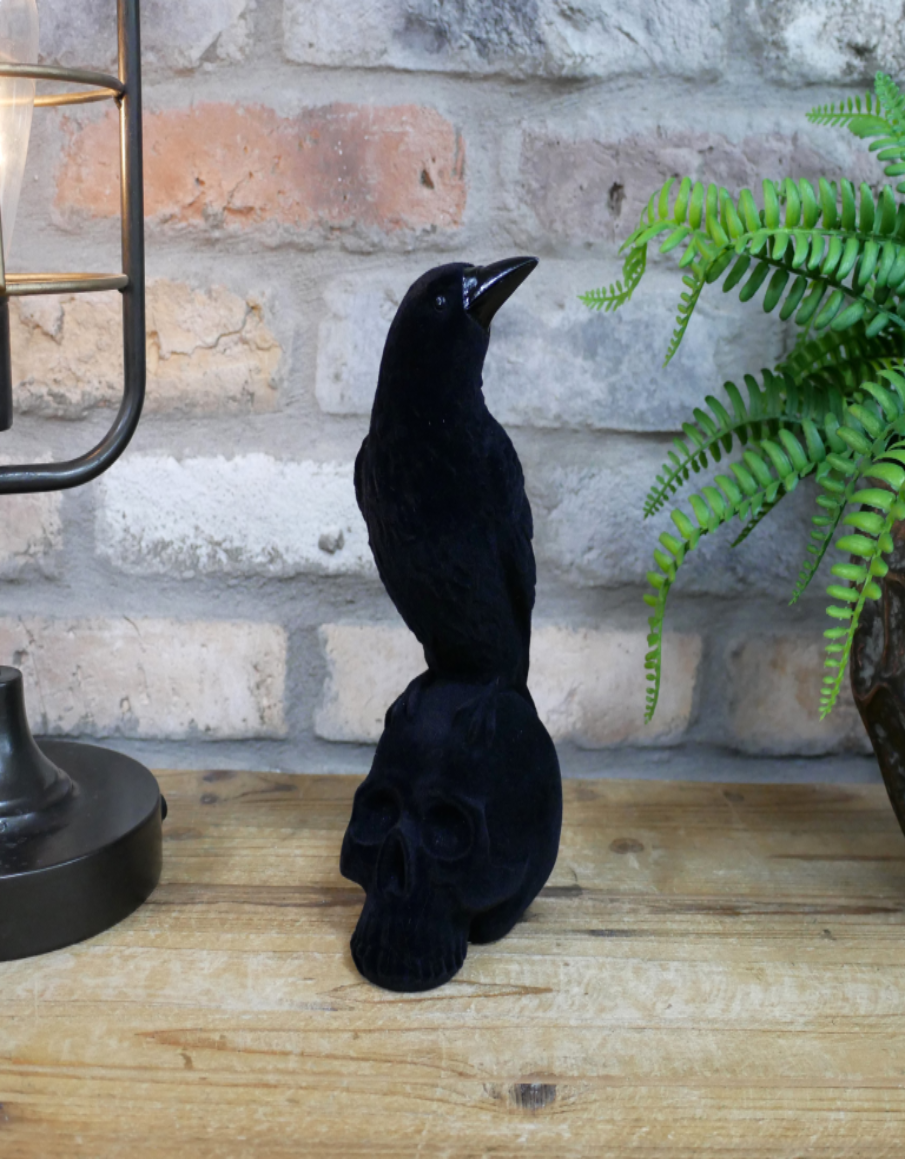 Crow on Skull Ornament