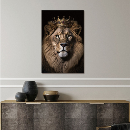 Lion Glass Wall Art - H90 x W60 cm