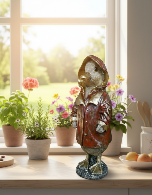 Golden Duck in Raincoat Ornament