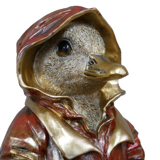Golden Duck in Raincoat Ornament