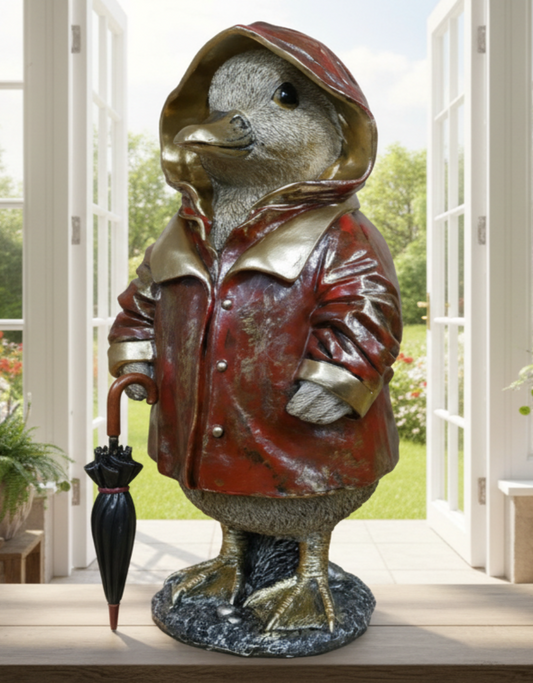 Golden Duck in Raincoat Ornament