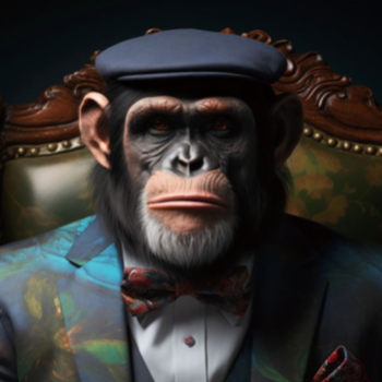 Monkey Glass Wall Art - H69 x W49 cm