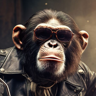 Monkey Glass Wall Art - H60 x W90 cm