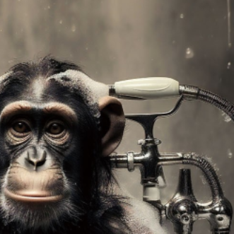 Chimpanzee Glass Wall Art – H60 x W40cm