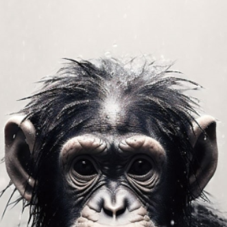 Chimpanzee Glass Wall Art – H60 x W40cm