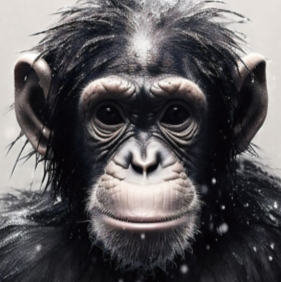 Chimp in a Bath Glass Wall Art – H60 x W40 cm