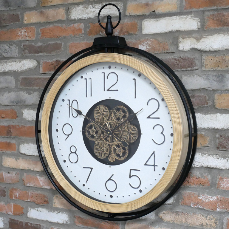 Large Round Wall Cog Clock