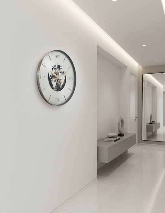 Etched World Cog Clock