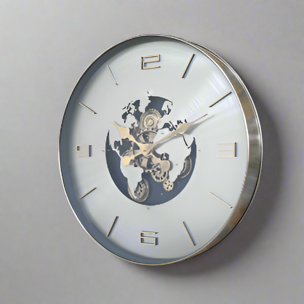 Etched World Cog Clock