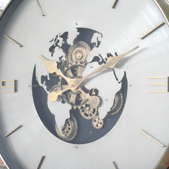 Etched World Cog Clock