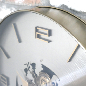 Etched World Cog Clock