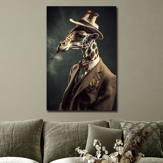 Giraffe Glass Wall Art - H90 x W60 cm