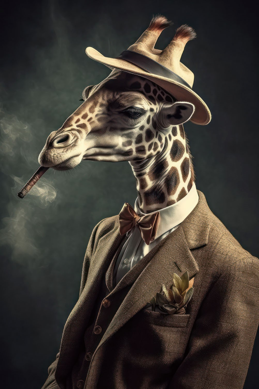 Giraffe Glass Wall Art - H90 x W60 cm