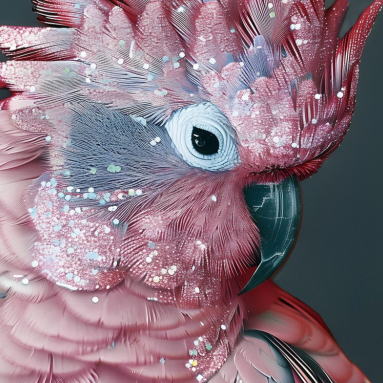 Pink Parrot Glass Wall Art - H90 x W60 cm