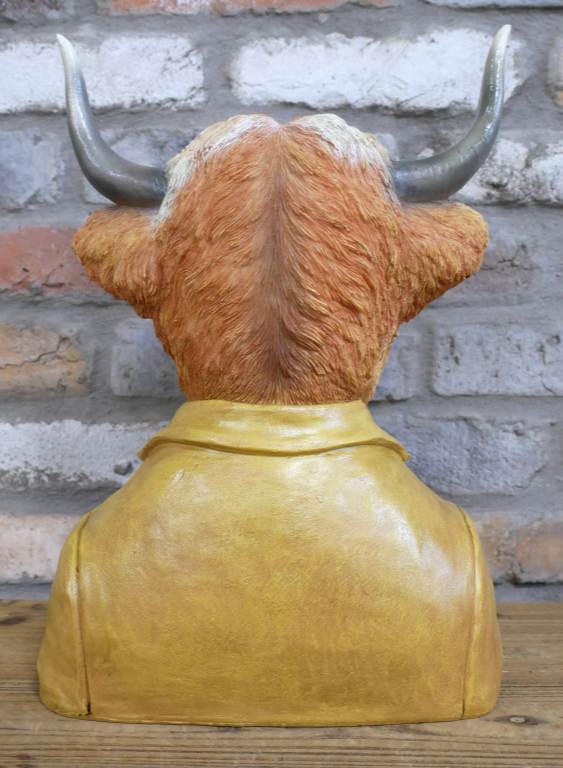 Suited Cow Head Bust