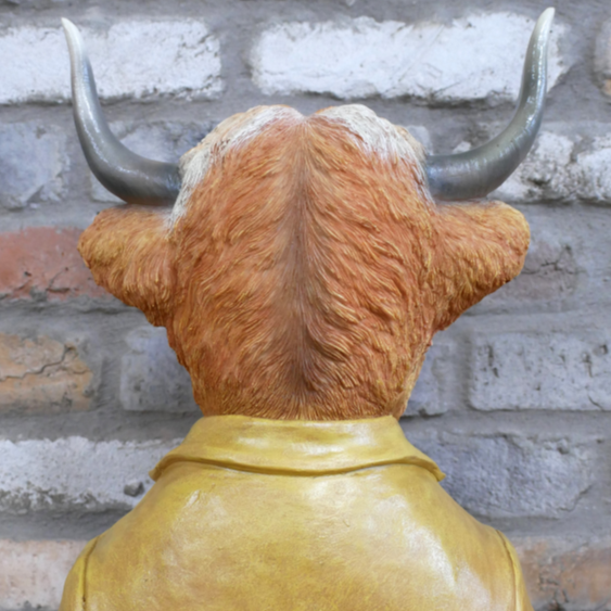 Suited Cow Head Bust