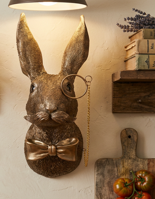 Monocle Rabbit Head Wall Décor