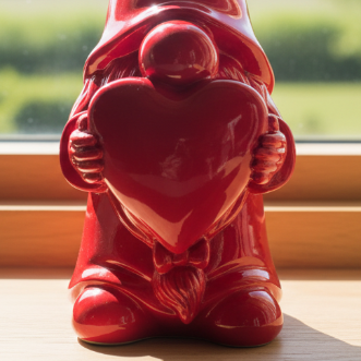 Boy Gnome holding a Heart