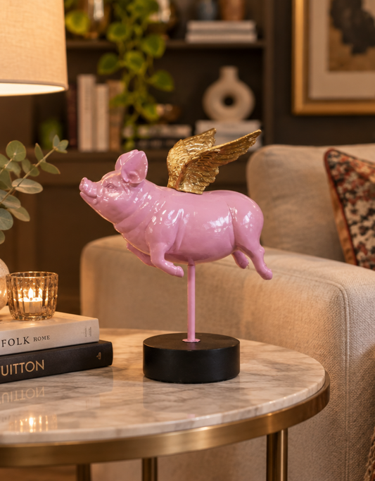 Flying Pink Pig Ornament