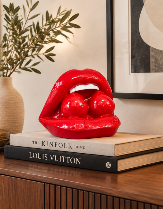 Red Lips with Cherries Ornament