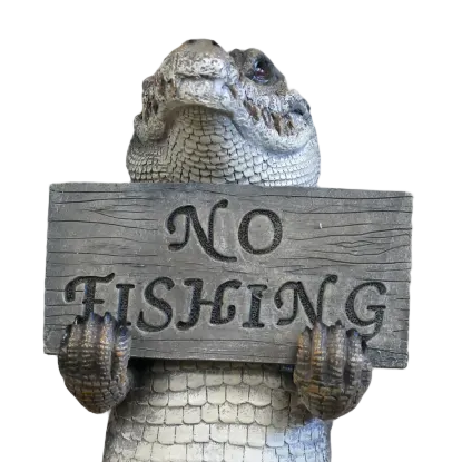 Crocodile No Fishing Sign Figure