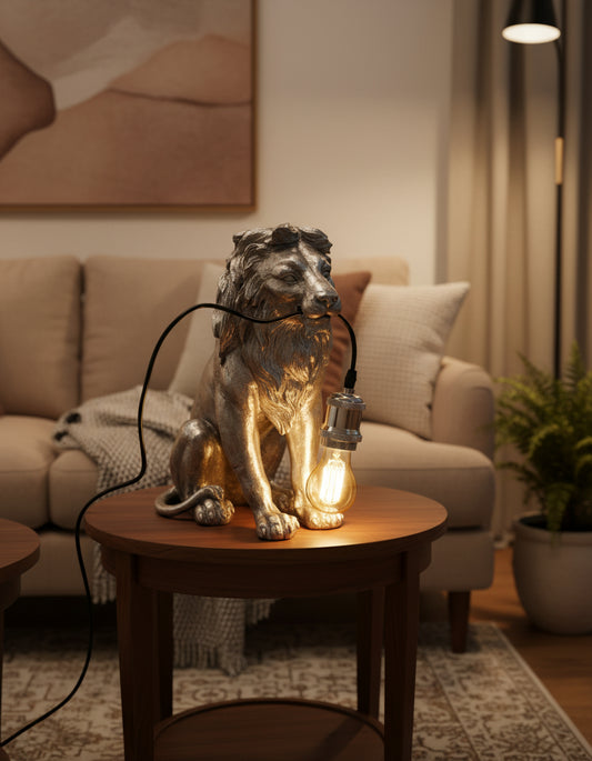 Sitting Lion Table Lamp