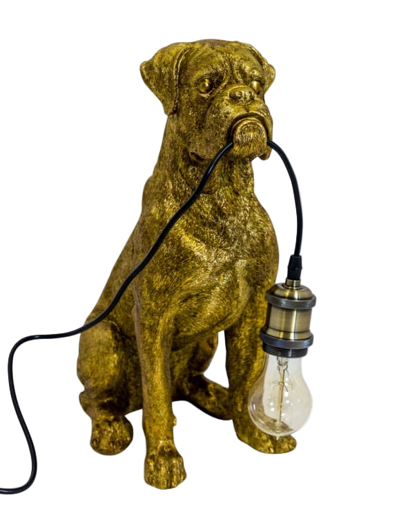 Sitting Boxer Dog Table Lamp