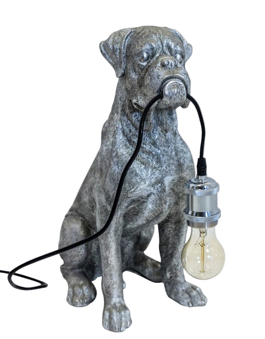 Sitting Boxer Dog Table Lamp