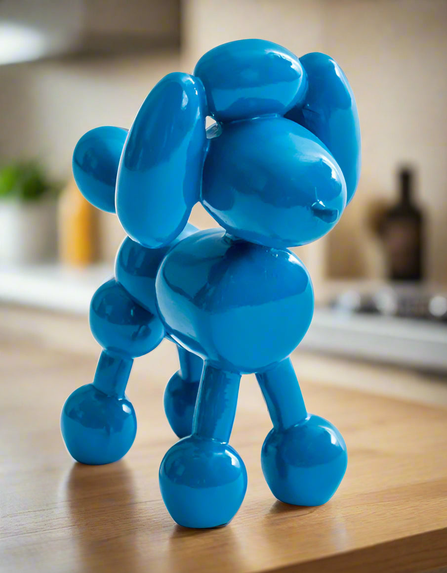 Decorative Blue Balloon Poodle Figure