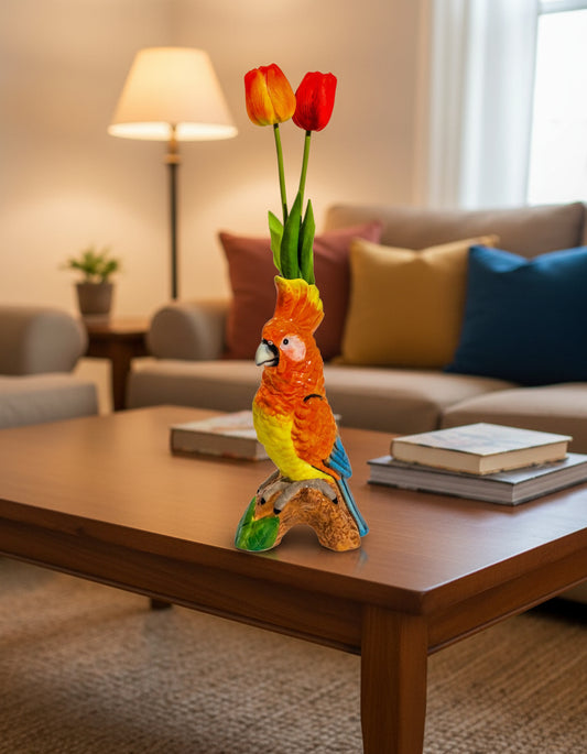 Parrot on a Perch Vase