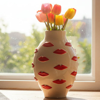 Multi Red Lips Vase