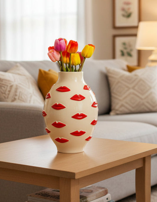 Multi Red Lips Vase