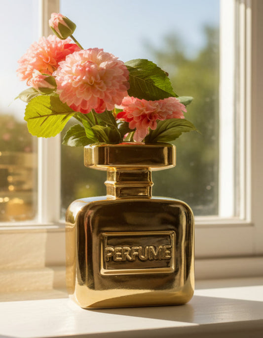 Electro Gold Perfume Bottle Vase