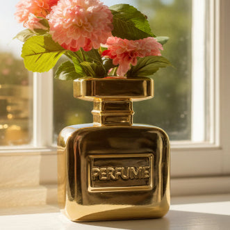 Electro Gold Perfume Bottle Vase