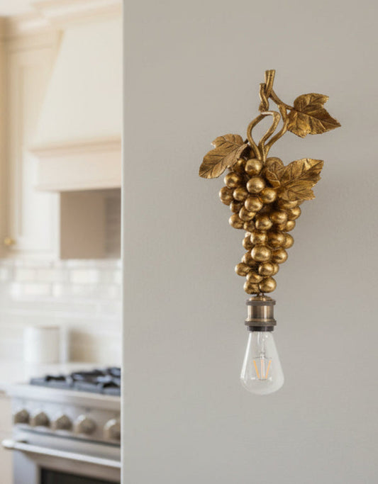 Antique Gold Grape Vine Wall Light