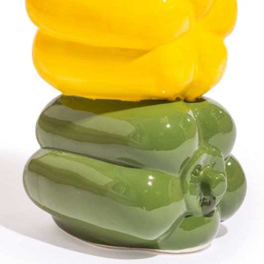 Mixed Peppers Ceramic Stem Vase