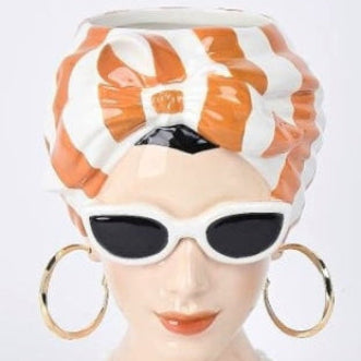 "Summer Chic" Lady Bust Vase