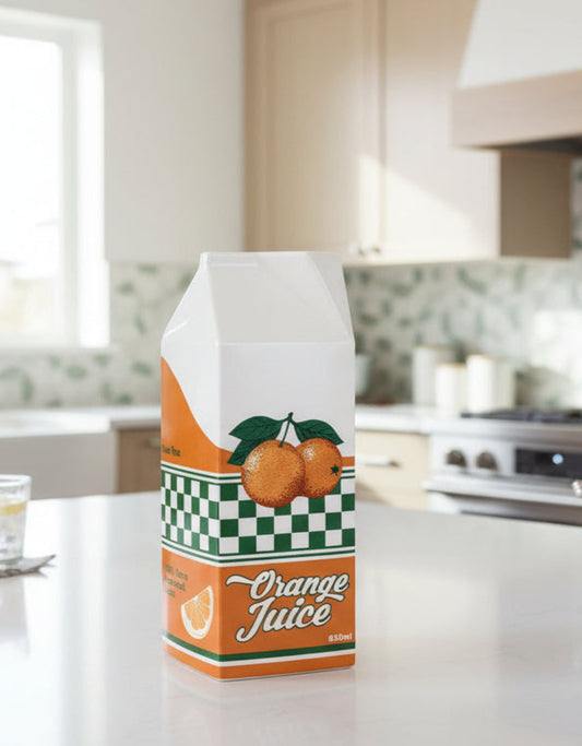 Orange Juice Carton Stem Vase
