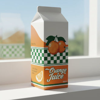 Orange Juice Carton Stem Vase