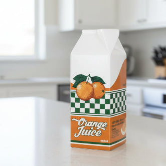 Orange Juice Carton Stem Vase