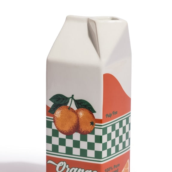 Orange Juice Carton Stem Vase