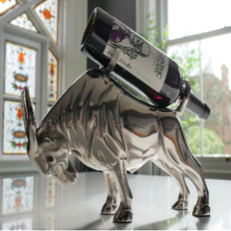 Aluminium Bull Wine Bottle Holder