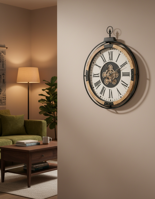 Round Wall Cog Clock