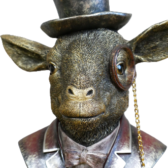 Monocle Goat Bust