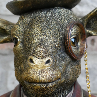 Monocle Goat Bust
